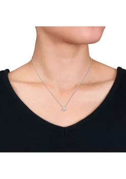 Outlet 🔥 Lab Created Created White Sapphire Pendant with Chain in Sterling Silver by Belk & Co. 🎉 -DealsBelk & Co. Store Belk 6907