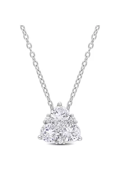 Outlet 🔥 Lab Created Created White Sapphire Pendant with Chain in Sterling Silver by Belk & Co. 🎉 -DealsBelk & Co. Store Belk 6911
