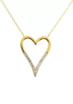 Wholesale 👍 Lab Created White Sapphire Heart Necklace in Sterling Silver by Belk & Co. 👏 -DealsBelk & Co. Store Belk 6916
