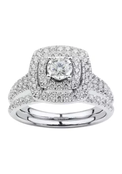 Top 10 ⭐ 1 ct. t.w. Diamond Bridal Ring Set in 10K White Gold by Belk & Co. ⌛