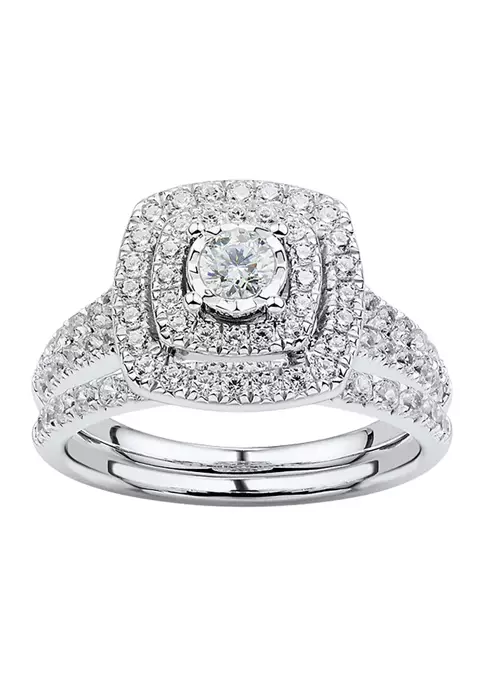 Top 10 ⭐ 1 ct. t.w. Diamond Bridal Ring Set in 10K White Gold by Belk & Co. ⌛ 2 Top 10 ⭐ 1 ct. t.w. Diamond Bridal Ring Set in 10K White Gold by Belk & Co. ⌛ - Image 2