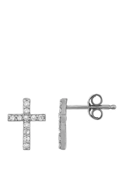 New 💯 1/8 ct. t.w. Diamond Earrings in 10K White Gold by Belk & Co. 🛒