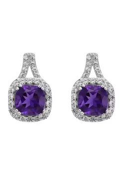 Promo 🎁 1.68 ct. t.w. Amethyst and Lab Created White Sapphire Earrings in Sterling Silver by Belk & Co. 👏 -DealsBelk & Co. Store Belk 6959