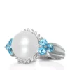Brand new 🎉 Freshwater Pearl, Blue Topaz & White Topaz Ring in Sterling Silver by Belk & Co. 😉