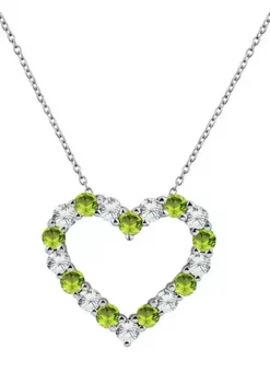 New ๐ Peridot Heart Pendant Necklace in Sterling Silver by Belk & Co. ๐