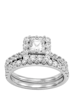 Discount 😉 My Forever 2 ct. t.w. Princess & Round Diamond Bridal Ring Set in 14k White Gold by Belk & Co. 🔔