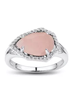 Best deal ✔️ Guava Quratz and White Topaz Ring in Sterling Silver by Belk & Co. ⭐
