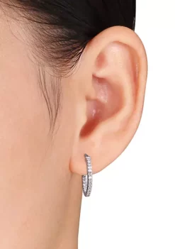 Deals 🔥 Diamond Hoop Earrings in Sterling Silver by Belk & Co. 🛒 -DealsBelk & Co. Store Belk 701