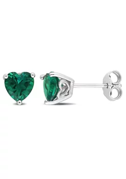 Discount 🧨 Lab Created 1.5 CT TGW Created Emerald Heart Earrings in Sterling Silver by Belk & Co. 🧨 -DealsBelk & Co. Store Belk 7022