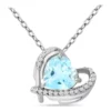 Cheap ⌛ 1.9 ct. t.w. Blue and White Heart Necklace, Sterling Silver by Belk & Co. 🤩