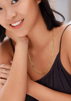 Buy 😉 18k Yellow Gold Plated Sterling Silver 5mm Paperclip Chain Necklace by Belk & Co. 😍 -DealsBelk & Co. Store Belk 7064