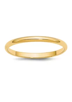 Deals ⌛ Men's 14K Yellow Gold 2 Millimeter Lightweight Half Round Band by Belk & Co. 🥰 -DealsBelk & Co. Store Belk 7069