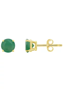 Cheap 🛒 14K Gold 5mm Round Emerald Stud Earrings by Belk & Co. 💯 -DealsBelk & Co. Store Belk 7078
