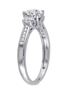 Brand new โญ 1.33 ct. t.w. Created White Sapphire and Diamond Accent 3 Stone Ring in 10k White Gold by Belk & Co. ๐ 5 Brand new โญ 1.33 ct. t.w. Created White Sapphire and Diamond Accent 3 Stone Ring in 10k White Gold by Belk & Co. ๐ -DealsBelk & Co. Store Belk 7092