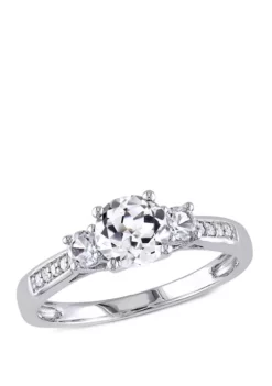 Brand new โญ 1.33 ct. t.w. Created White Sapphire and Diamond Accent 3 Stone Ring in 10k White Gold by Belk & Co. ๐ 7 Brand new โญ 1.33 ct. t.w. Created White Sapphire and Diamond Accent 3 Stone Ring in 10k White Gold by Belk & Co. ๐ -DealsBelk & Co. Store Belk 7094