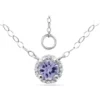 Discount 🔥 3/8 ct. 5MM Round Tanzanite and White Topaz Hidden Halo Necklace on 16 inch Chain with Extender, Sterling Silver by Belk & Co. ⭐
