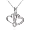 Best Pirce ⭐ Diamond Double Heart Pendant in Sterling Silver by Belk & Co. 👍