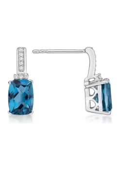 Buy 🥰 1 ct. t.w. London Blue Topaz and 1/10 ct. t.w. Diamond Earrings in 10K White Gold by Belk & Co. 👏 -DealsBelk & Co. Store Belk 7141