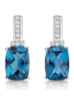 Buy 🥰 1 ct. t.w. London Blue Topaz and 1/10 ct. t.w. Diamond Earrings in 10K White Gold by Belk & Co. 👏 -DealsBelk & Co. Store Belk 7143