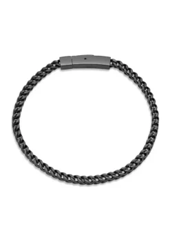 Best Sale ⌛ Stainless Steel 4 Millimeter Foxtail Chain Bracelet with Black Ion Plating and Push Lock, 9 Inch by Belk & Co. 👍 -DealsBelk & Co. Store Belk 7149