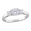 Best Sale 🛒 1 ct. t.w. Created Moissanite 3-Stone Engagement Ring in Sterling Silver by Belk & Co. ✨