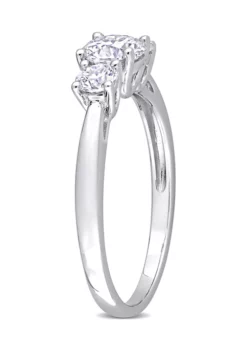 Best Sale 🛒 1 ct. t.w. Created Moissanite 3-Stone Engagement Ring in Sterling Silver by Belk & Co. ✨ -DealsBelk & Co. Store Belk 7155