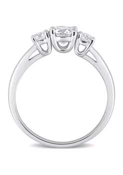 Best Sale 🛒 1 ct. t.w. Created Moissanite 3-Stone Engagement Ring in Sterling Silver by Belk & Co. ✨ -DealsBelk & Co. Store Belk 7156