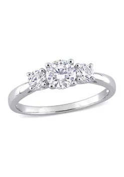 Best Sale 🛒 1 ct. t.w. Created Moissanite 3-Stone Engagement Ring in Sterling Silver by Belk & Co. ✨ -DealsBelk & Co. Store Belk 7159
