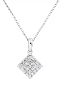 Wholesale 🔥 1/4 ct. t.w. Lab Created Diamond Necklace in 10K White Gold with 18" Rope Chain by Belk & Co. 😀 -DealsBelk & Co. Store Belk 7167