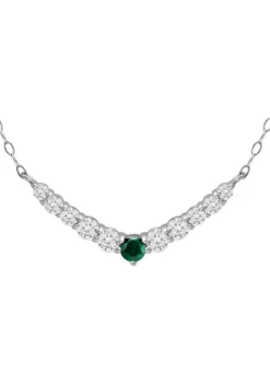 Deals 👍 Lab Created 1 ct. t.w. Created Green Quartz and Created White Sapphire Necklace, Sterling Silver by Belk & Co. 🎉 -DealsBelk & Co. Store Belk 7186