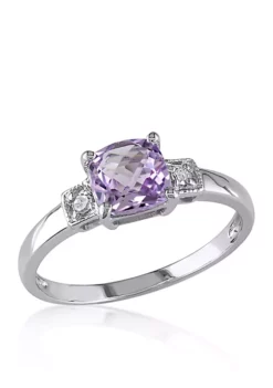 Best Pirce 😉 Amethyst and Diamond Ring in Sterling Silver by Belk & Co. ❤️