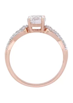 Budget 🎉 1 ct. t.w. Lab Created White Sapphire and 1/10 ct. t.w. Diamond Infinity Engagement Ring in 10K Rose gold by Belk & Co. ✔️ -DealsBelk & Co. Store Belk 7248