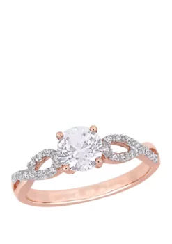 Budget 🎉 1 ct. t.w. Lab Created White Sapphire and 1/10 ct. t.w. Diamond Infinity Engagement Ring in 10K Rose gold by Belk & Co. ✔️ -DealsBelk & Co. Store Belk 7251