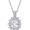 Coupon ⌛ 4 ct. t.w. Created White Sapphire and Diamond Accent Oval Necklace in Sterling Silver by Belk & Co. 🎁
