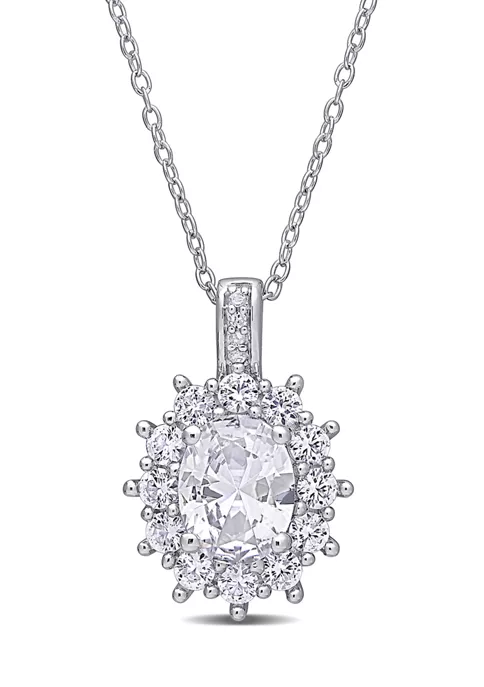 Coupon โ 4 ct. t.w. Created White Sapphire and Diamond Accent Oval Necklace in Sterling Silver by Belk & Co. ๐ 1 Coupon โ 4 ct. t.w. Created White Sapphire and Diamond Accent Oval Necklace in Sterling Silver by Belk & Co. ๐