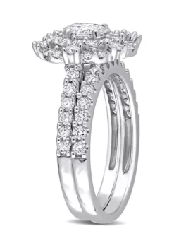 Deals 😀 1 1/2 CT TW Oval & Round Diamond Double Halo Cluster Bridal Set in 14k White Gold by Belk & Co. ✔️ -DealsBelk & Co. Store Belk 7271