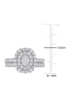 Deals 😀 1 1/2 CT TW Oval & Round Diamond Double Halo Cluster Bridal Set in 14k White Gold by Belk & Co. ✔️ -DealsBelk & Co. Store Belk 7272