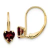 Best Pirce 🧨 1.1 ct. t.w. Garnet 5mm Heart Leverback Earrings in 14K Yellow Gold by Belk & Co. 🌟