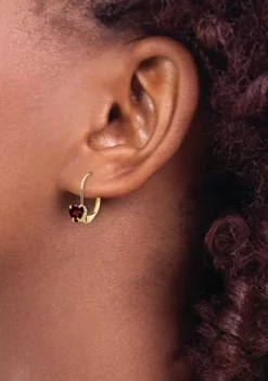 Best Pirce 🧨 1.1 ct. t.w. Garnet 5mm Heart Leverback Earrings in 14K Yellow Gold by Belk & Co. 🌟 -DealsBelk & Co. Store Belk 7277