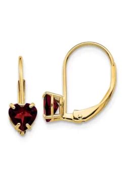 Best Pirce 🧨 1.1 ct. t.w. Garnet 5mm Heart Leverback Earrings in 14K Yellow Gold by Belk & Co. 🌟 -DealsBelk & Co. Store Belk 7278