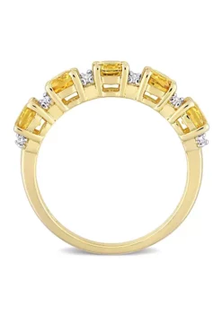 Best reviews of 🔔 Citrine and White Topaz Semi Eternity Ring in Yellow Gold Plated Sterling Silver by Belk & Co. 🔔 -DealsBelk & Co. Store Belk 7302