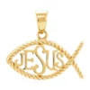 Cheapest 🛒 Christianity Letter Jesus Pendant in 10K Yellow Gold by Belk & Co. ⭐