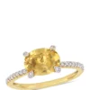 Flash Sale 🔔 1.63 ct. t.w. Citrine and 1/10 ct. t.w. Diamond Oval Ring in 10k Yellow Gold by Belk & Co. ❤️