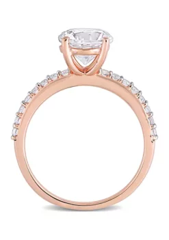 Wholesale 🤩 2.75 ct. t.w. Created White Sapphire Engagement Ring in 10K Rose Gold by Belk & Co. 😉 -DealsBelk & Co. Store Belk 7353