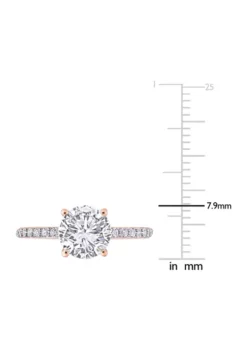 Wholesale 🤩 2.75 ct. t.w. Created White Sapphire Engagement Ring in 10K Rose Gold by Belk & Co. 😉 -DealsBelk & Co. Store Belk 7354