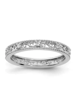 Top 10 ⭐ 1/5 ct. t.w. White Topaz Stackable Expressions Ring in Sterling Silver by Belk & Co. 💯 -DealsBelk & Co. Store Belk 7366