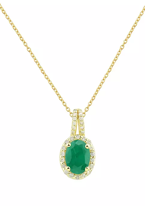 Best Sale ๐ 1/10 ct. t.w. Diamond and Emerald Pendant Necklace with 18" Singapore Chain in 10K Yellow Gold by Belk & Co. ๐งจ 2 Best Sale ๐ 1/10 ct. t.w. Diamond and Emerald Pendant Necklace with 18" Singapore Chain in 10K Yellow Gold by Belk & Co. ๐งจ - Image 2