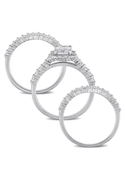 Best deal 😍 Lab Created Created Moissanite Square Halo Bridal Ring Set in Sterling Silver by Belk & Co. 😍 -DealsBelk & Co. Store Belk 741