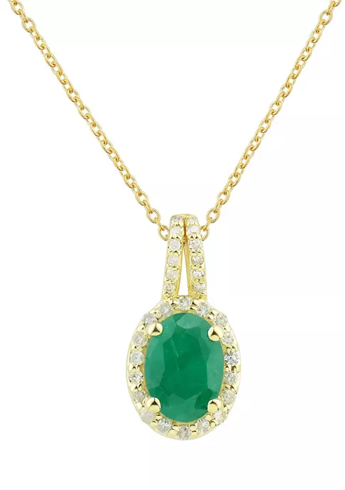 Best Sale ๐ 1/10 ct. t.w. Diamond and Emerald Pendant Necklace with 18" Singapore Chain in 10K Yellow Gold by Belk & Co. ๐งจ 3 Best Sale ๐ 1/10 ct. t.w. Diamond and Emerald Pendant Necklace with 18" Singapore Chain in 10K Yellow Gold by Belk & Co. ๐งจ - Image 3
