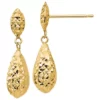 Best Pirce ✨ 14K Yellow Gold Diamond-cut Puff Teardrop Dangle Earrings by Belk & Co. ⭐